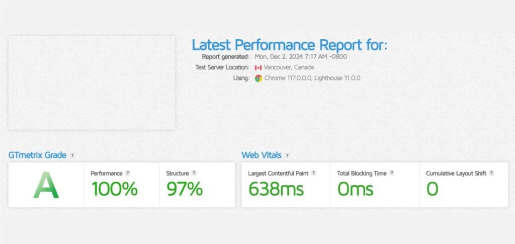 Velocidad de la página web latest - Largest Contentful Paint (LCP): 638ms